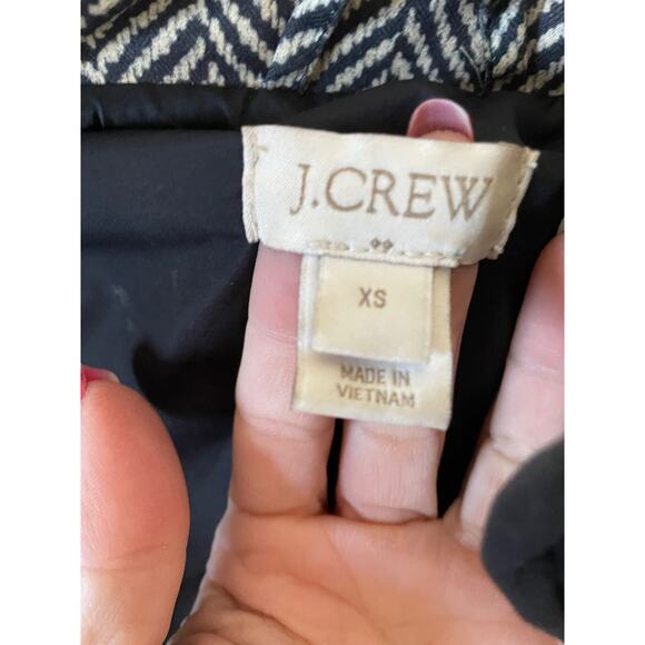 J. Crew Gold Hardwear Flannel Puffer Vest Black Cream Size XS - Picture 6 of 8